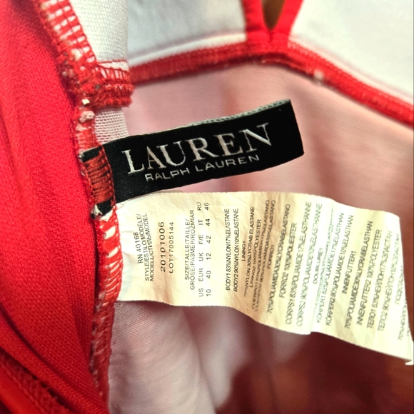 Ralph Lauren Women's Swimsuit, size 10, Red Halter Tummy Control One Piece - Picture 5 of 5